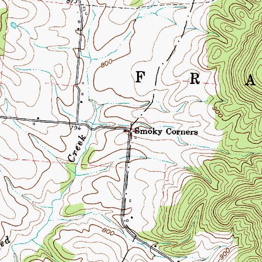 Topographic Map of Smoky Corners, OH