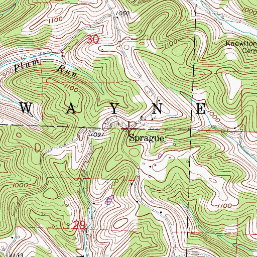 Topographic Map of Sprague, OH