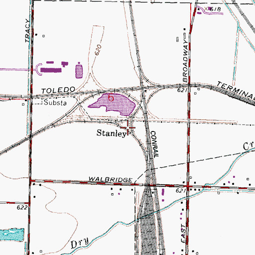 Topographic Map of Stanley, OH