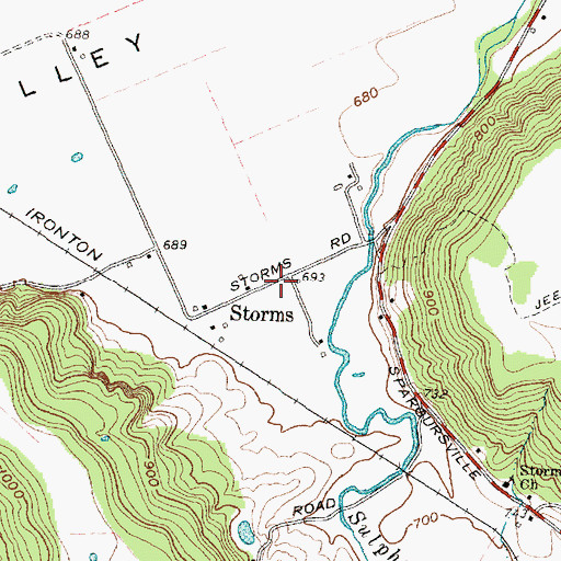 Topographic Map of Storms, OH