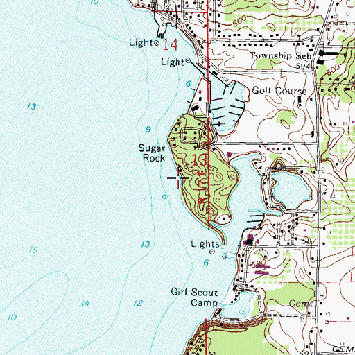 Topographic Map of Sugar Rock, OH