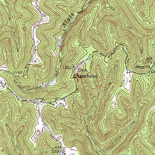 Topographic Map of Sunshine, OH