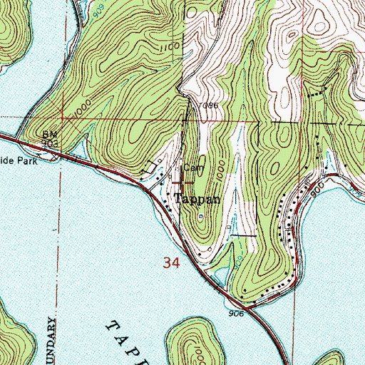 Topographic Map of Tappan, OH