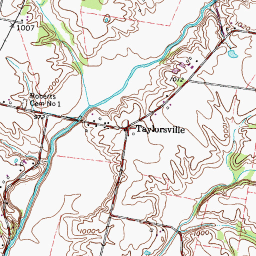 Topographic Map of Taylorsville, OH