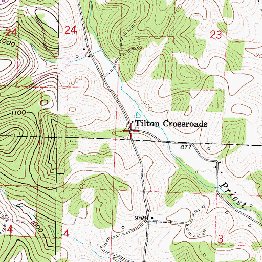 Topographic Map of Tilton Crossroads, OH