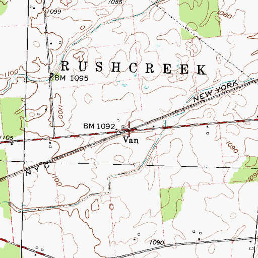 Topographic Map of Van, OH