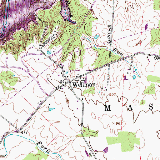 Topographic Map of Wellman, OH