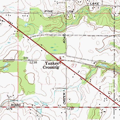 Topographic Map of Yankee Crossing, OH