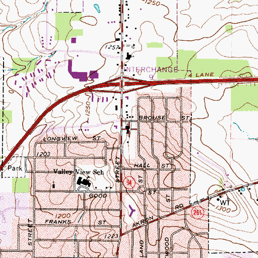 Topographic Map of Wadsworth Church of the Nazarene, OH