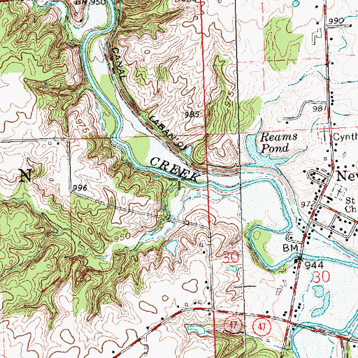 Topographic Map of Lawrence Run, OH