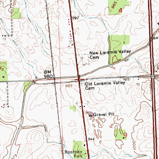 Topographic Map of Northumberland (historical), OH