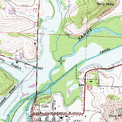 Topographic Map of Hypocrite Run, OH