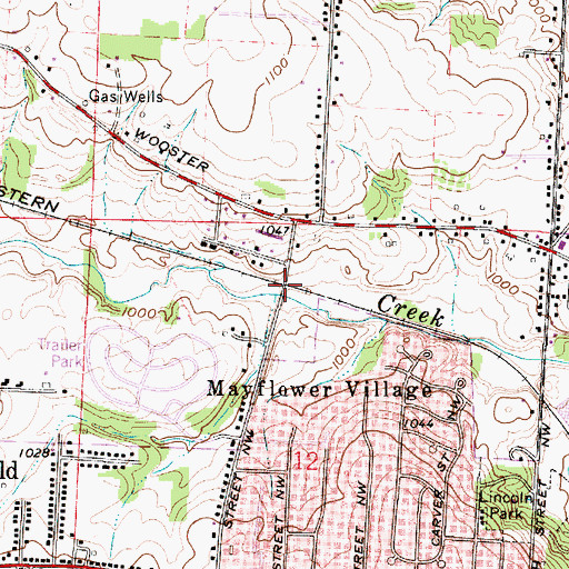 Topographic Map of Sherwood (historical), OH