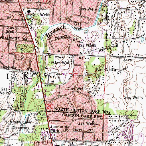 Topographic Map of The Knolls, OH
