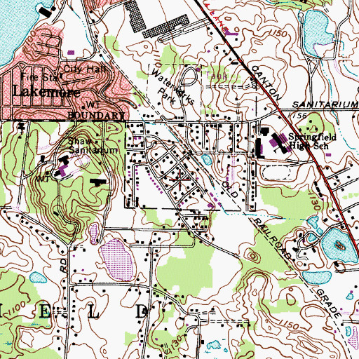 Topographic Map of Lakemore Community Baptist Church, OH