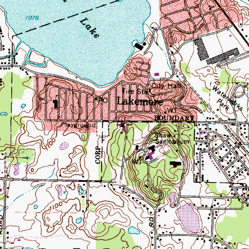 Topographic Map of Lakemore United Methodist Church, OH