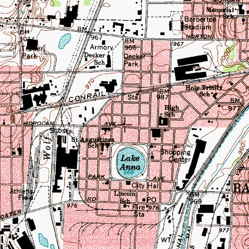 Topographic Map of Saint Andrews Episcopal Church, OH