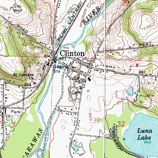 Topographic Map of Trinity Lutheran Church of Clinton, OH