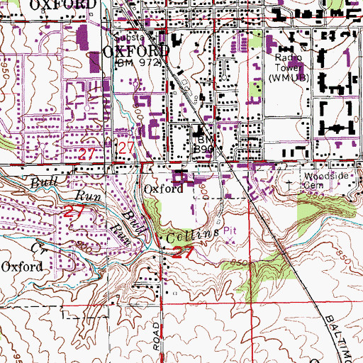 Topographic Map of Talawanda High School, OH