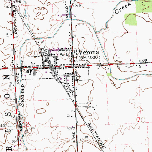 Topographic Map of Verona United Methodist Church, OH