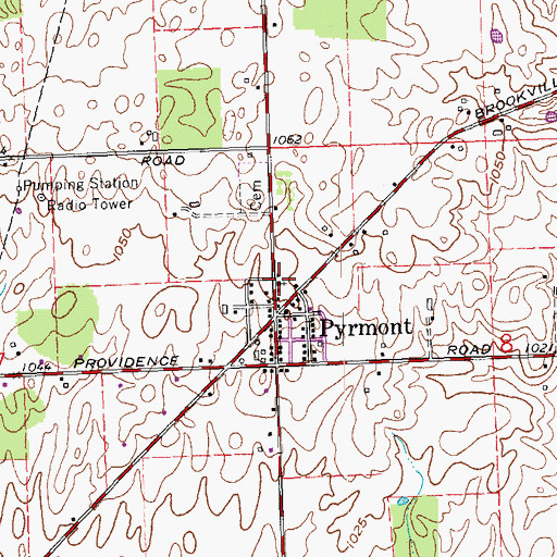 Topographic Map of Pyrmont United Methodist Church, OH