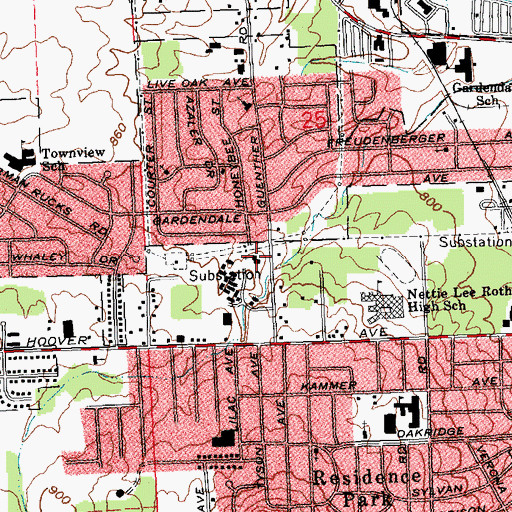 Topographic Map of Townview Baptist Church, OH