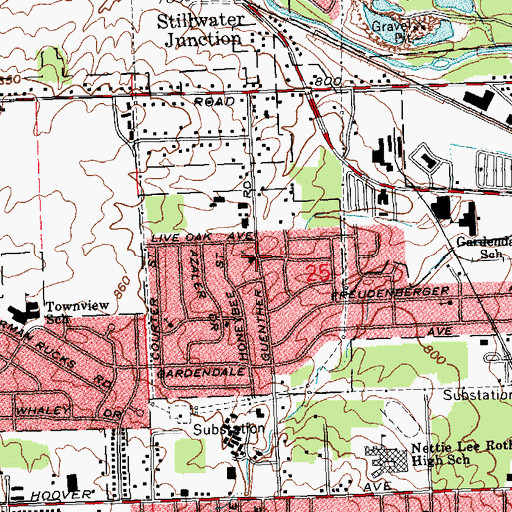 Topographic Map of Second Thessalonians Baptist Church, OH