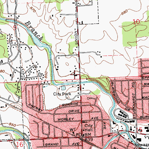 Topographic Map of Triumphant Cross Lutheran Church, OH