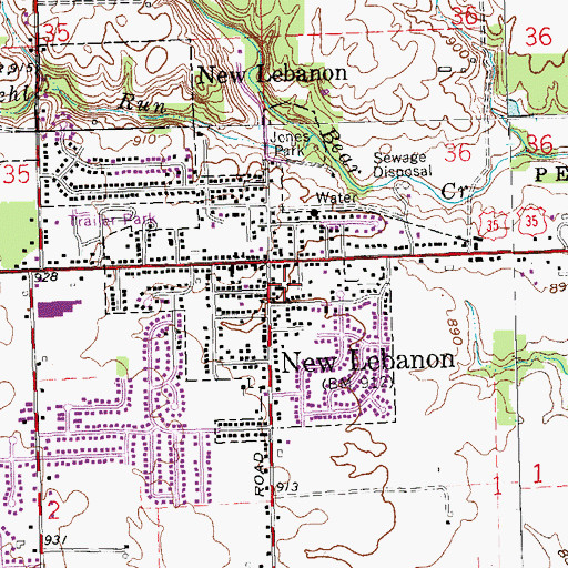 Topographic Map of Brethren Church, OH