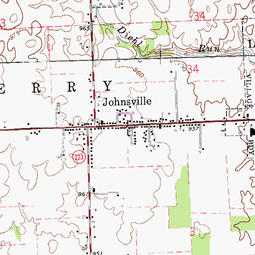 Topographic Map of New Lebanon United Methodist Church, OH
