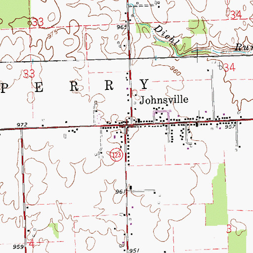 Topographic Map of New Lebanon Church of Christ, OH