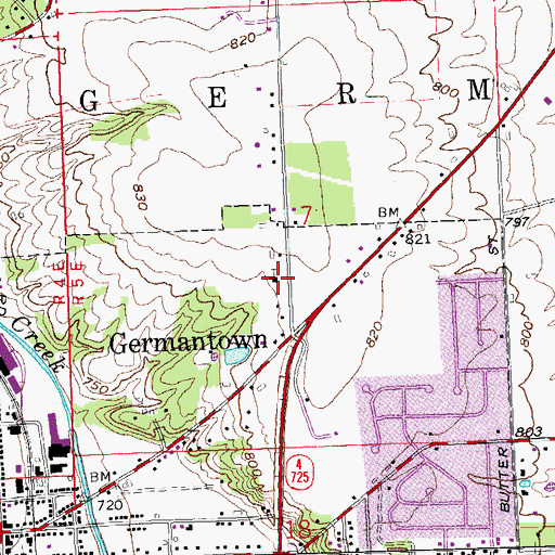 Topographic Map of Saint Augustine Church, OH