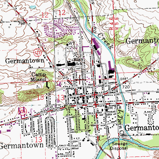 Topographic Map of Emmanuel Lutheran Church, OH