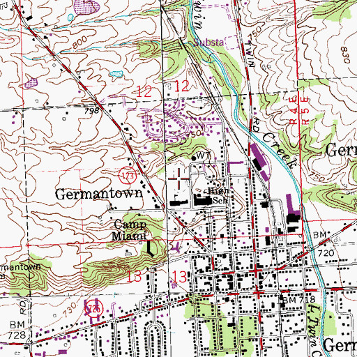 Topographic Map of Barker Field, OH