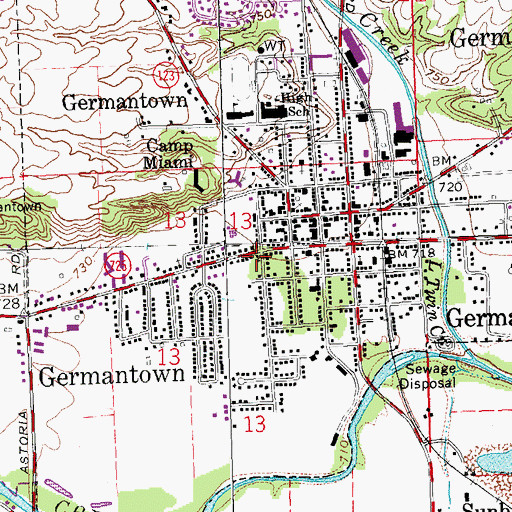 Topographic Map of Saint Johns United Church of Christ, OH