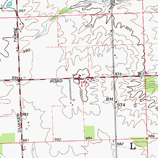 Topographic Map of Maple Grove Church, OH