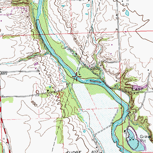 Topographic Map of Guggs Ford, OH
