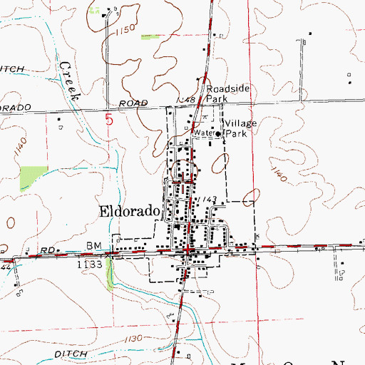 Topographic Map of Eldorado United Methodist Church, OH