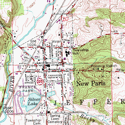 Topographic Map of First United Presbyterian Church, OH