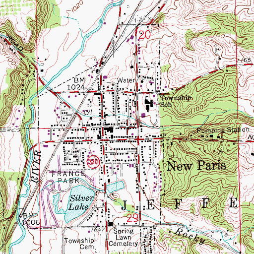 Topographic Map of Saint Paul United Methodist Church, OH