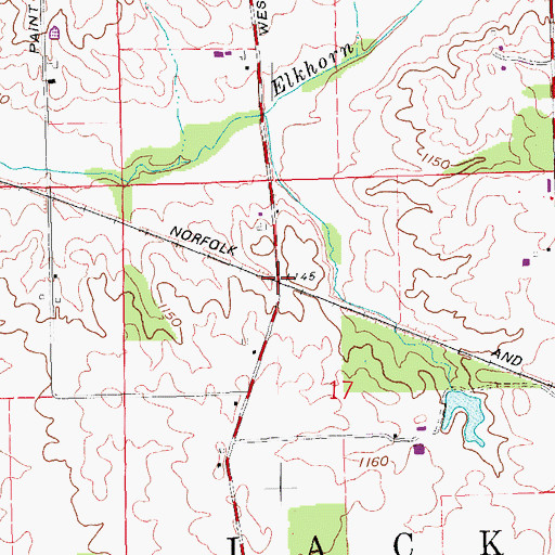Topographic Map of Westville Station (historical), OH