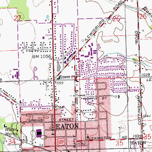 Topographic Map of First Baptist Church, OH