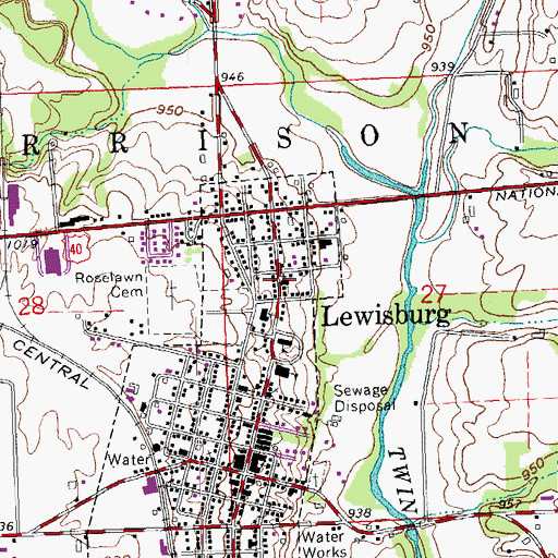 Topographic Map of Lewisburg Missionary Baptist Church, OH