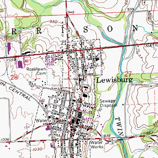 Topographic Map of Trinity Lutheran Church, OH