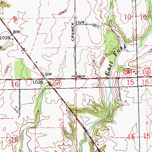 Topographic Map of Claysburg (historical), OH