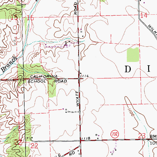 Topographic Map of Corvin (historical), OH