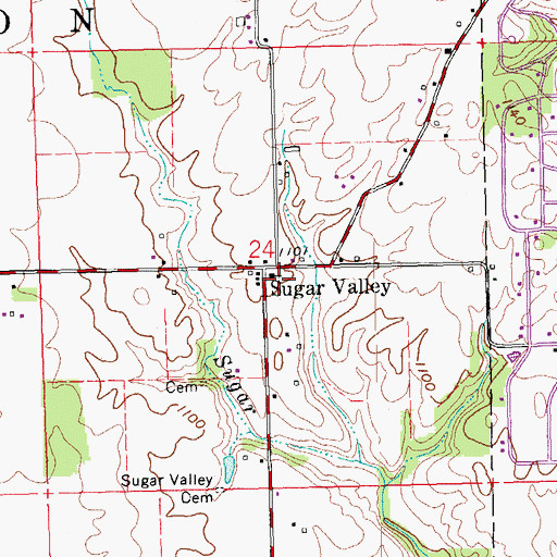 Topographic Map of Sugar Valley United Methodist Church, OH