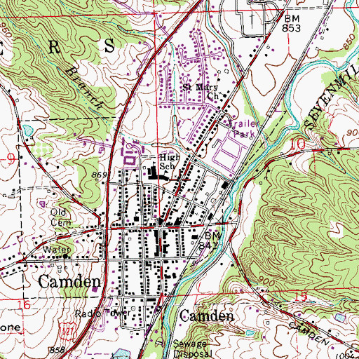 Topographic Map of First United Presbyterian Church, OH