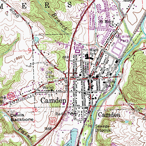 Topographic Map of First Southern Baptist Church, OH
