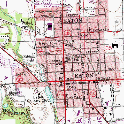 Topographic Map of Brooke-Gould Memorial Library, OH